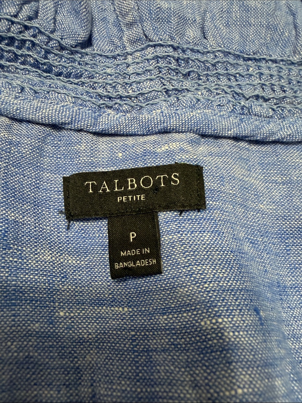 TALBOTS RUFFLE LINEN SHELL - CROSS-DYED - Picture 4 of 5